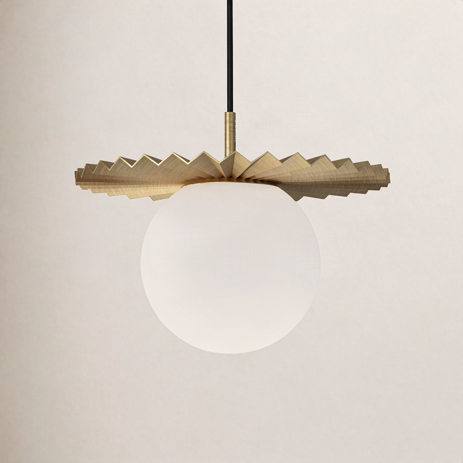 Carletta Single Light Glass Pendant, 11.75" H x 13.88" W x 13.88" D, Brushed Gold/Opal Matte Glass