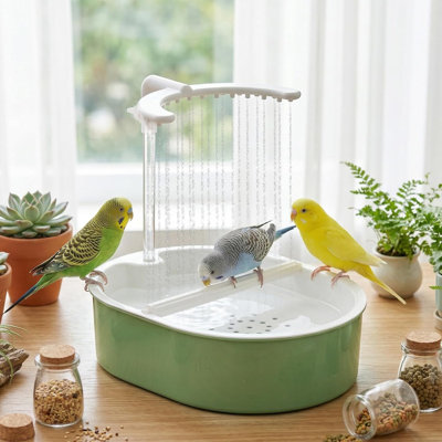 Accessoires de cage de douche à oiseaux avec robinet de circulation automatique Birds Bath
