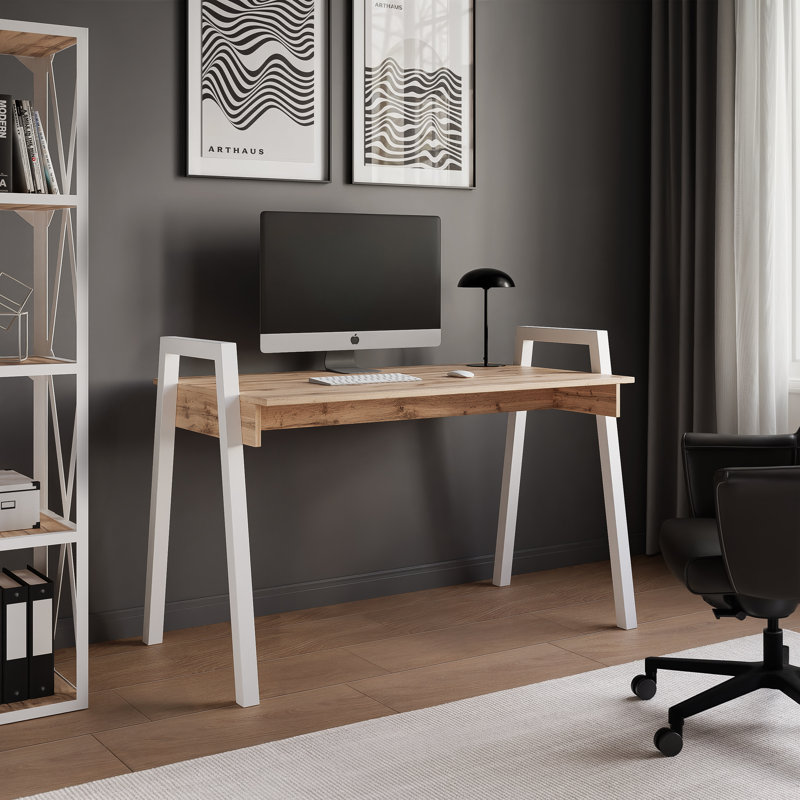 Standing Desk, white/oak wotan