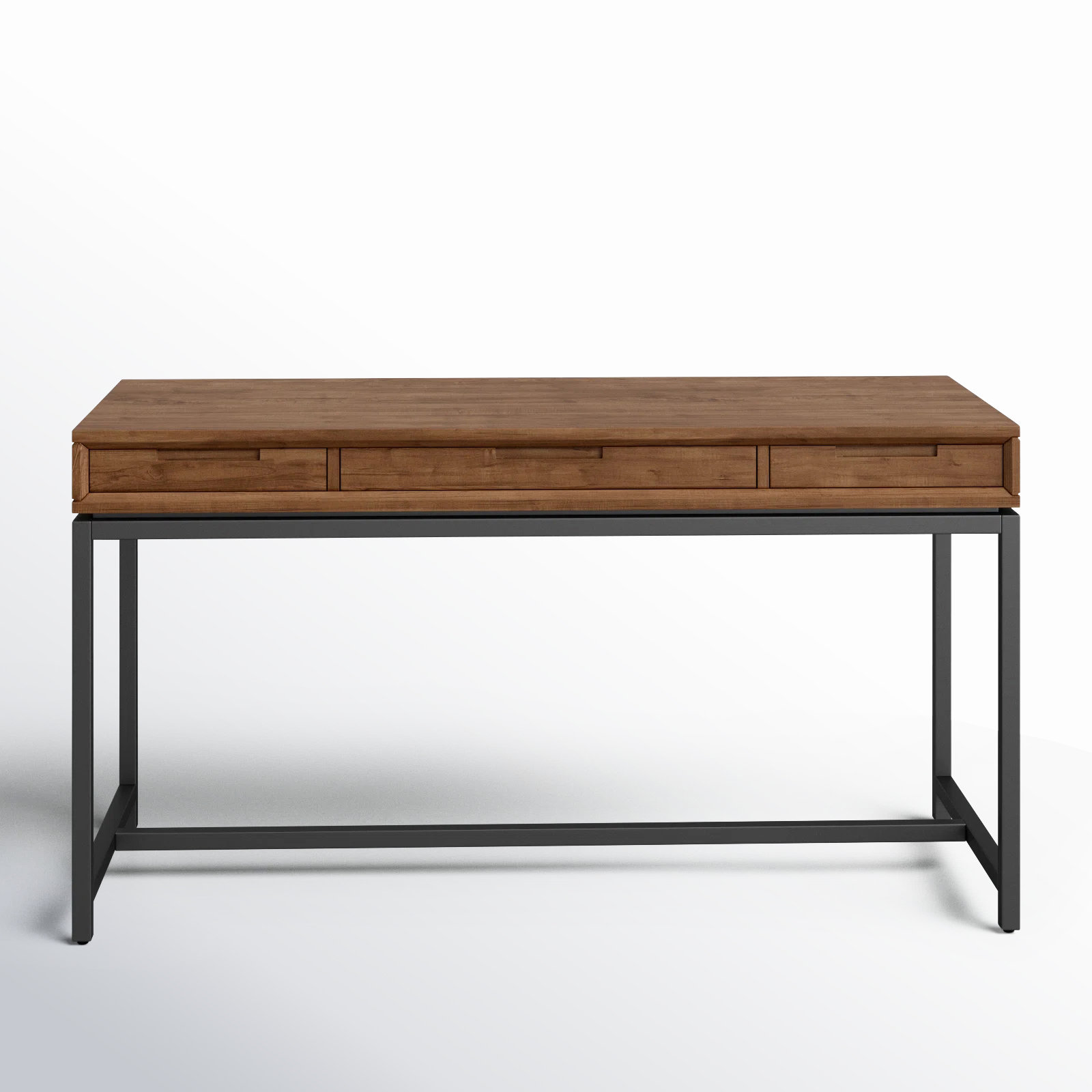 Lars Mid Century Desk, 31.50" H x 72" W x 24" D, Saddle Brown/Black