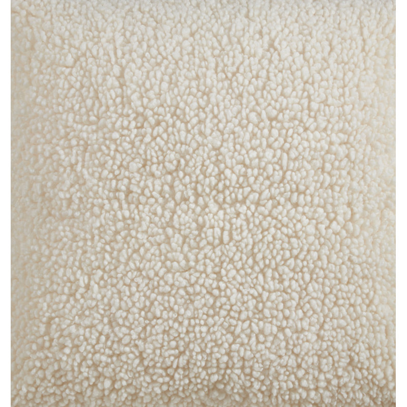 Ivory Faux Fur Euro Throw Pillow Cover