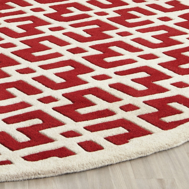 Teresita Hand Tufted Wool Geometric Rug, Round 7'