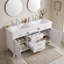 Meuble-lavabo double avec tablette réglable et tiroirs