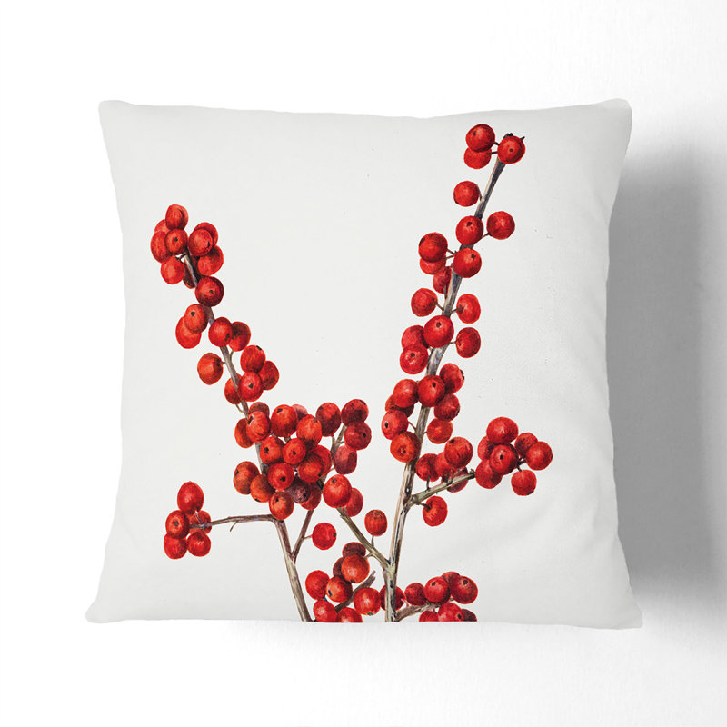 Winterberry Scatter Cushion, 55cm H x 55cm W x 20cm D, White