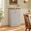 Meuble de poubelle basculant de style champêtre avec tiroir de rangement, en bois, d'une capacité de 38 litres (10 gallons), pour la cuisine et la buanderie - Gris/Une porte-136026422-106451144