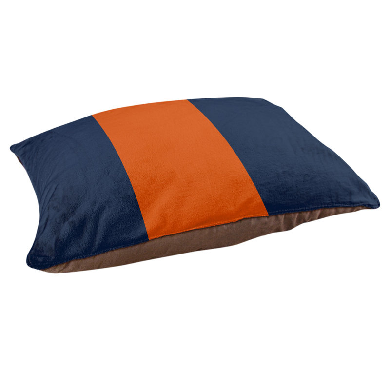 Oreiller Syracuse, Très grand (l 50 po x P 40 po x H 7 po), Bleu marine / orange / bleu marine
