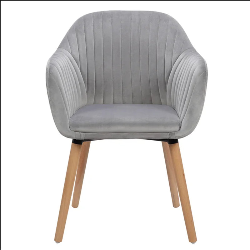 Mirakel 47cm H Velvet Upholstered Armchair, Grey