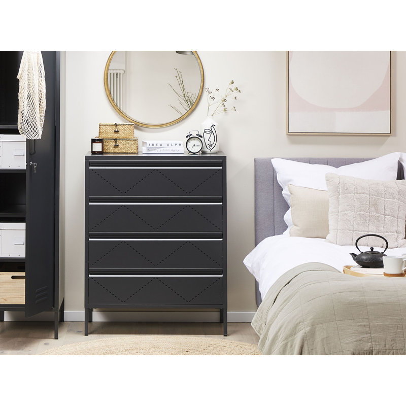 Donji 80cm W 4 - Drawer Chest of Drawers, Black