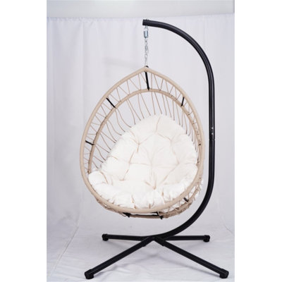 Outdoor Egg-Shaped Hanging Chair With Stand