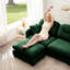 Canapé modulaire à 4 places en tissu chenille doux, coussin, ensemble à ressorts haut, et un canapé modulaire en U en chenille pratique pour la chambre à coucher, sièges plissés et ergonomiques, détente dans le salon