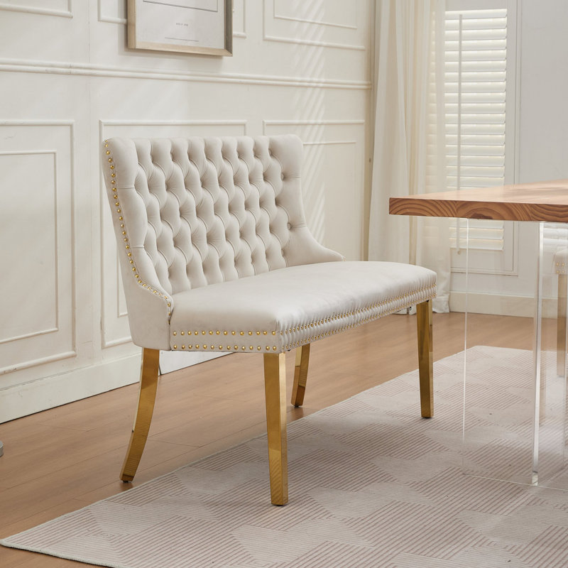 Banc capitonné Velvetta Mid Century Modern