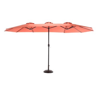 14.8 Ft Double Sided Outdoor Umbrella  orange . 100% Canopy, Steel Frame. Great For Backyard, Poolside, Lawn And Garden Orange Umbrella. Fabric, Superior Sunshade Efficiency. Ideal