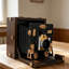 Accessoire de présentation antique en métal pour appareil photo rétro