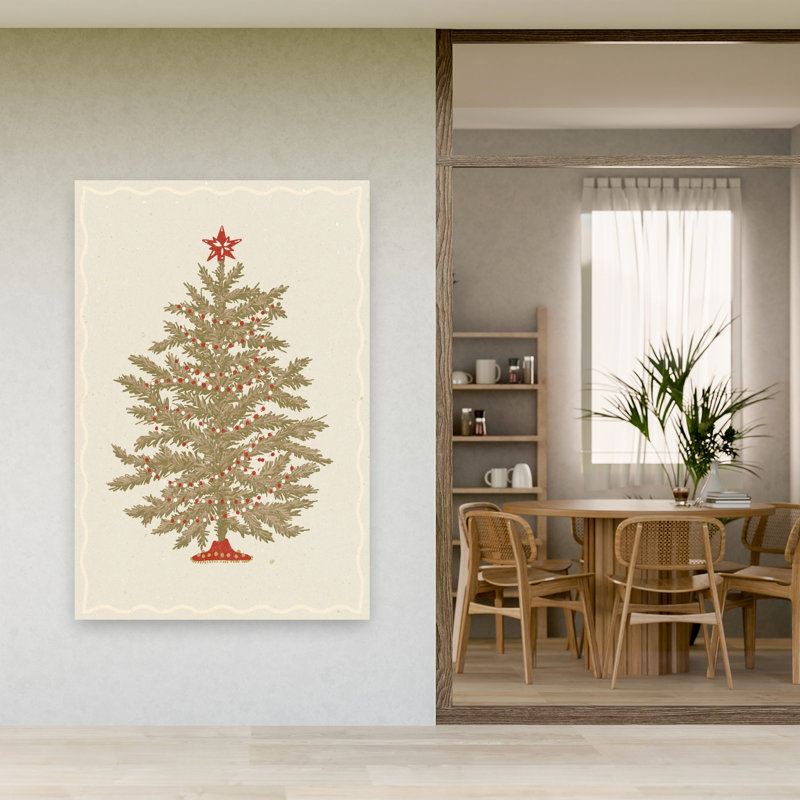 Arbre de Noël 02, arbre de Noël traditionnel rétro, arbre à feuilles persistantes, pin, nature, hiver, impression murale