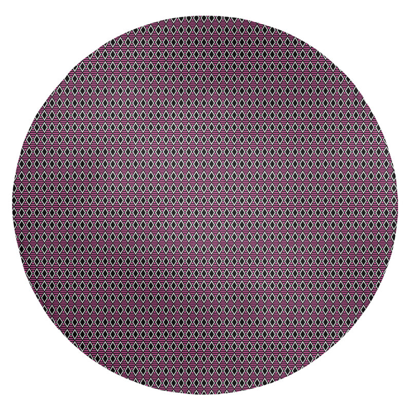Chenille Geometric Indoor Rug, Round 5'