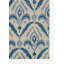 Tapis bleu en laine touffeté à la main 2 pi 6 po x 8 pi Leyde-709765420