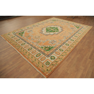 Handmade Geometric Traditional Kazak Indian Area Rug 9x12