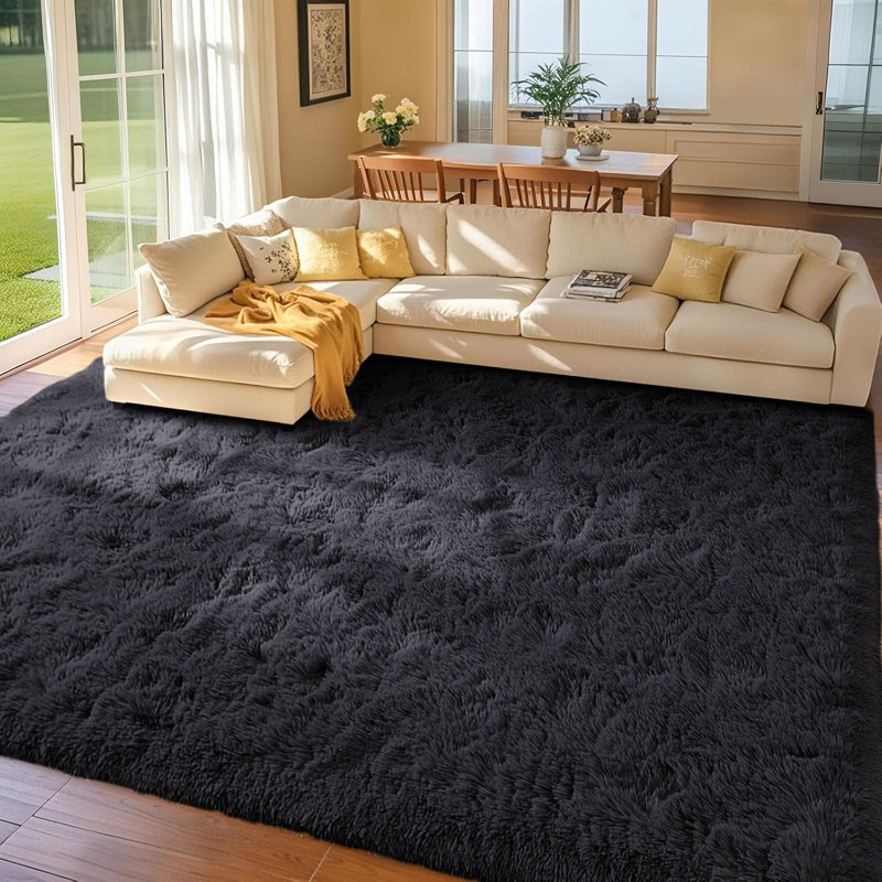 Soft Fluffy Indoor/Outdoor Shaggy Area Rug – Luxurious Comfort & Stylish Design, Rectangle 8" x 10"