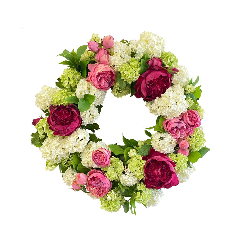 Snowball Rose Wreath