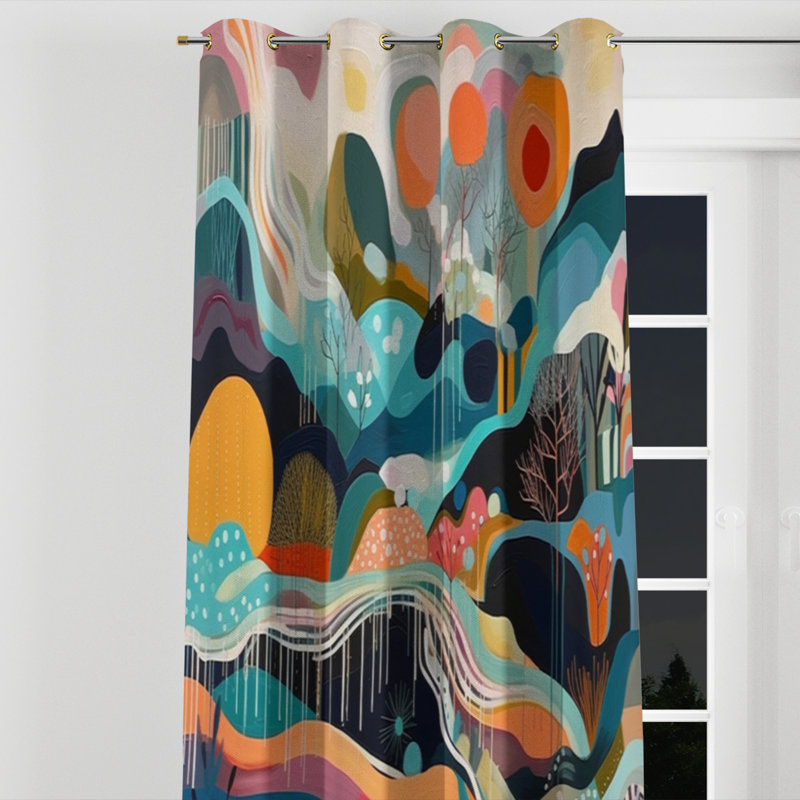 Aurelle - Modern Grommet Curtain - Velvet Room Darkening - 1 panel, 52" W x 84" L, Golden Grommets