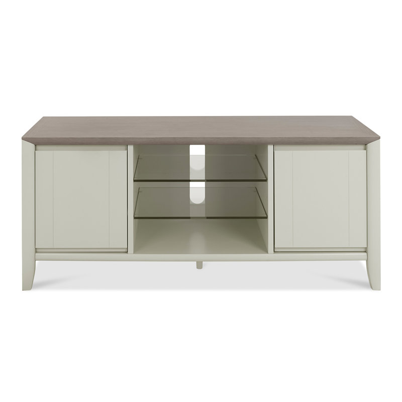 Izzie Unfinished TV Stand for TVs up to 55", Ivory/Brown