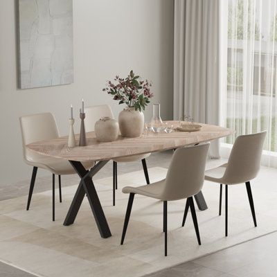 Modern Rectangular MDF Dining Table Set