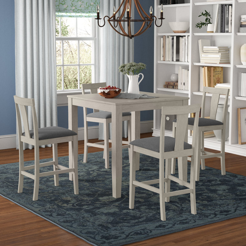 Ance 5-Piece Solid and Manufactured Wood Dining Set, Gray
