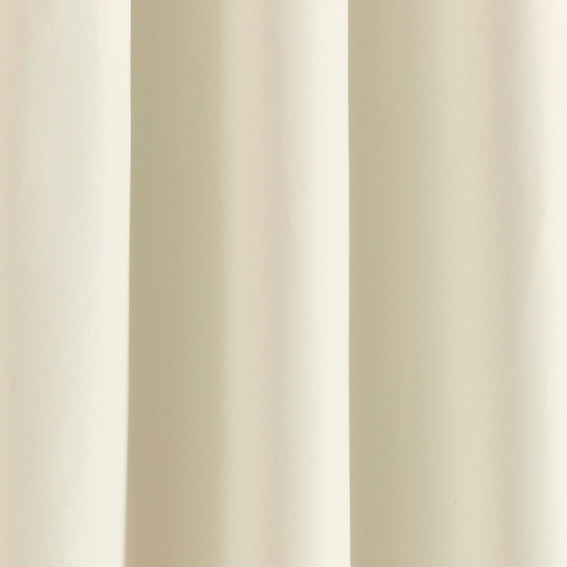 Allison Ruffle Polyester Blackout Curtain Single Panel, Ivory