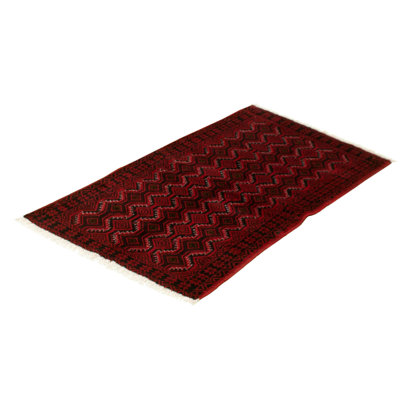 Bozanka One-of-a-Kind 3'1" X 5'8" New Age Wool Area Rug in Dark Red