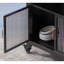 Black removable marble catering storage island