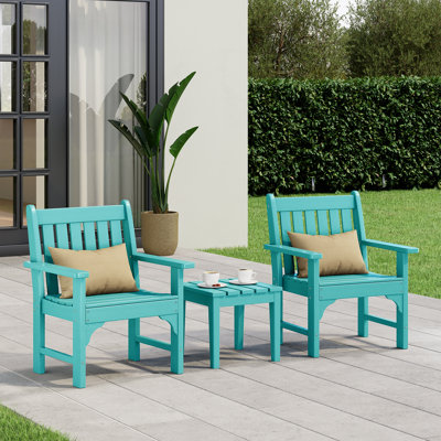 Chaise de jardin avec accoudoirs en polyester 3 pièces Laguna