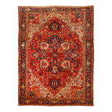 Red Vintage Persian Heriz Rug - 9'6"" x 12'11""