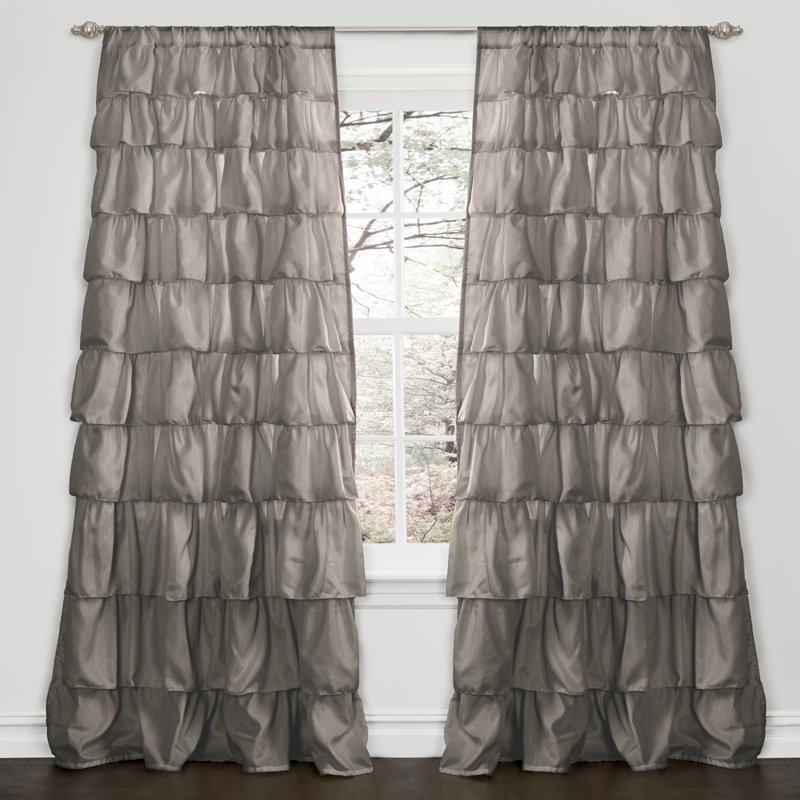 Semi Sheer Curtain Single Panel, 50" W x 84" L, Blush