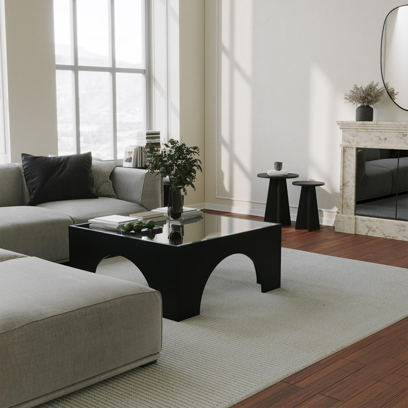 Glorias Coffee Table, Black, Transparent
