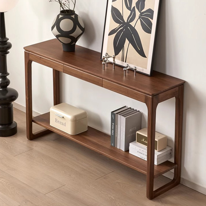 Console brune simple de style chinois, H 31,5 po x l 55,1 po x P 13,8 po