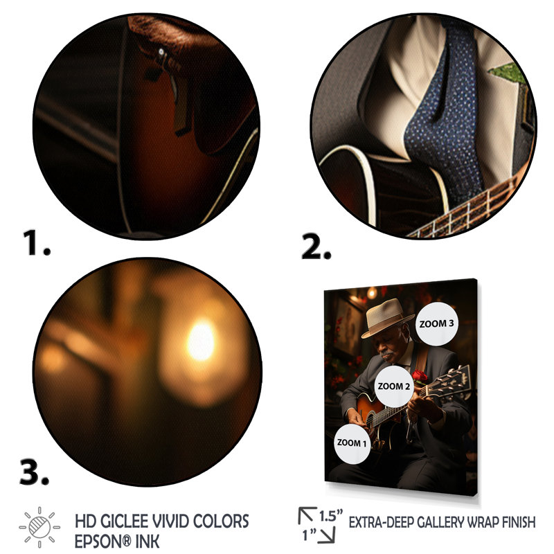 Yewell Music Bluegrass Jam Earthy II, H 40 po x l 30 po x P 1,5 po, Toile tendue