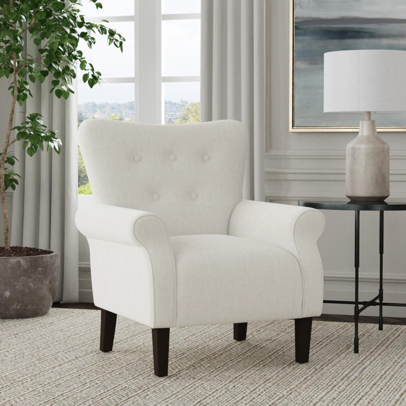 Aret Upholstered Armchair, Cream