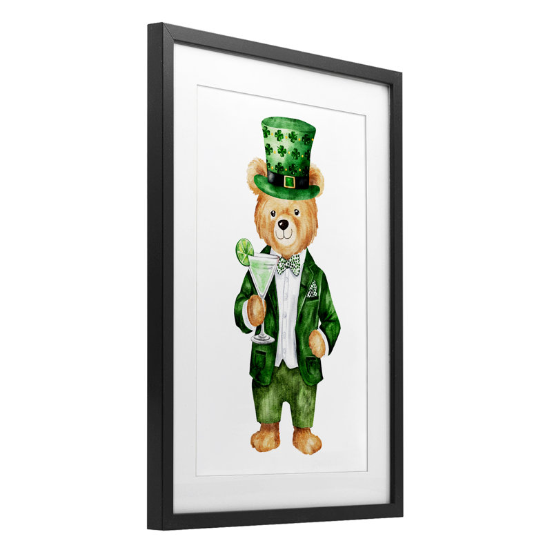 «St. Patrick's Day», reproduction sous verre encadrée par Amy Hall, H 20 po x l 14 po, Cadre noir minuit