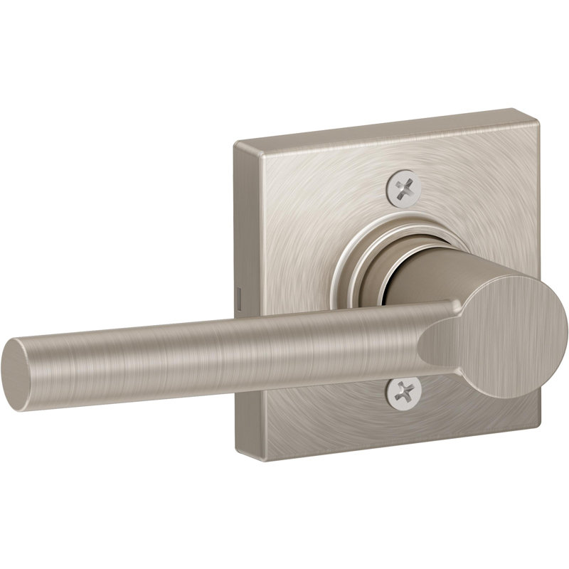 J Series Broadway Lever Non-Turning Lock with Collins Trim, Satin Nickel
