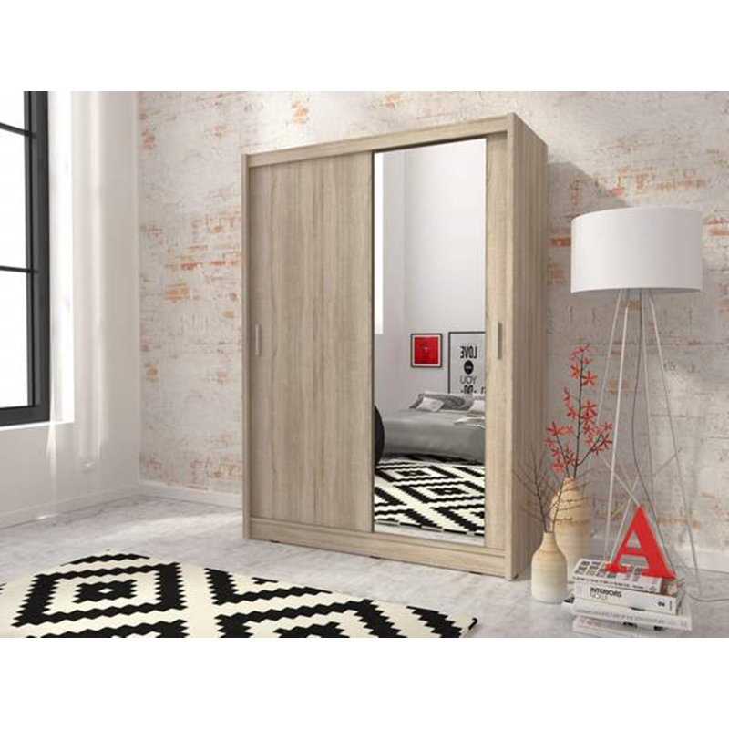 Darbonne 2 Door Manufactured Wood Wardrobe, White, 200cm H x 150cm W x 62cm D