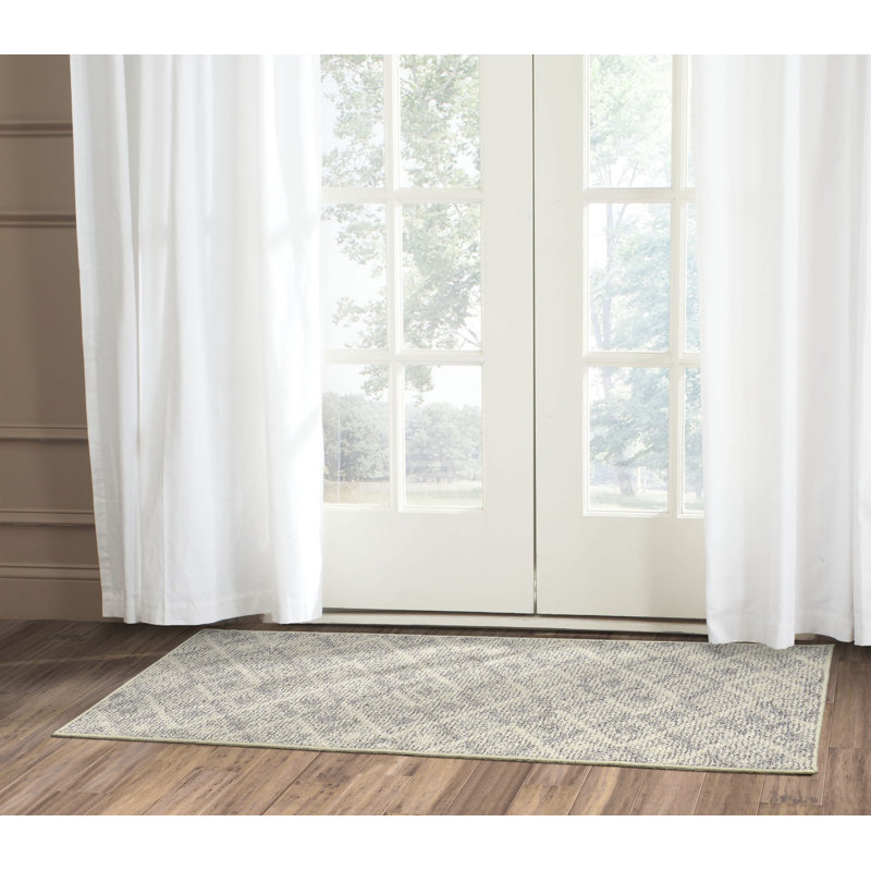 Tapis gris touffeté à motif abstrait Byrum, Tapis de couloir 2 pi x 8 pi
