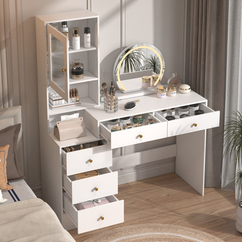 Bureau de meuble-lavabo ajustable avec miroir