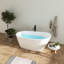 Baignoire autoportante 59 po en acrylique, baignoire moderne et contemporaine avec drain Toe-Tap 59 po