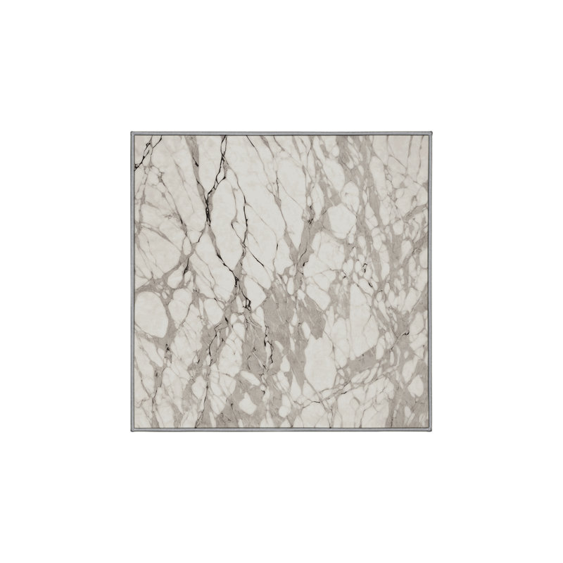 Machine Washable Gray Area Rug, Square 5'