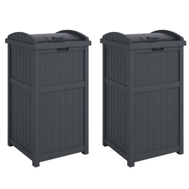 30 Gal. Black Commercial Trash Can with Chute Lid