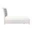 Lit plateforme antique au fini blanc et gris avec rangement pour pied de lit-252761519