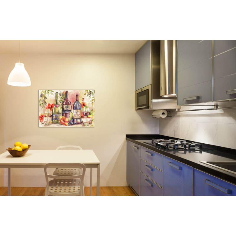 «Wine and Poppies» par Tre Sorelle Studios - Reproduction d'art graphique sur toile, 24 po x 36 po