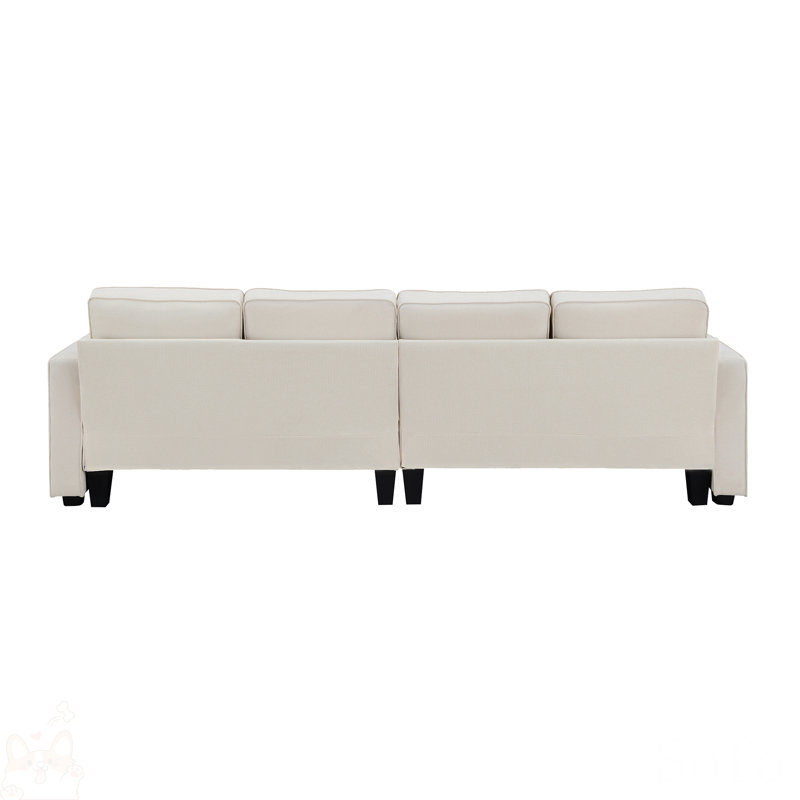 Goutier Arm Sofa, Beige Polyester