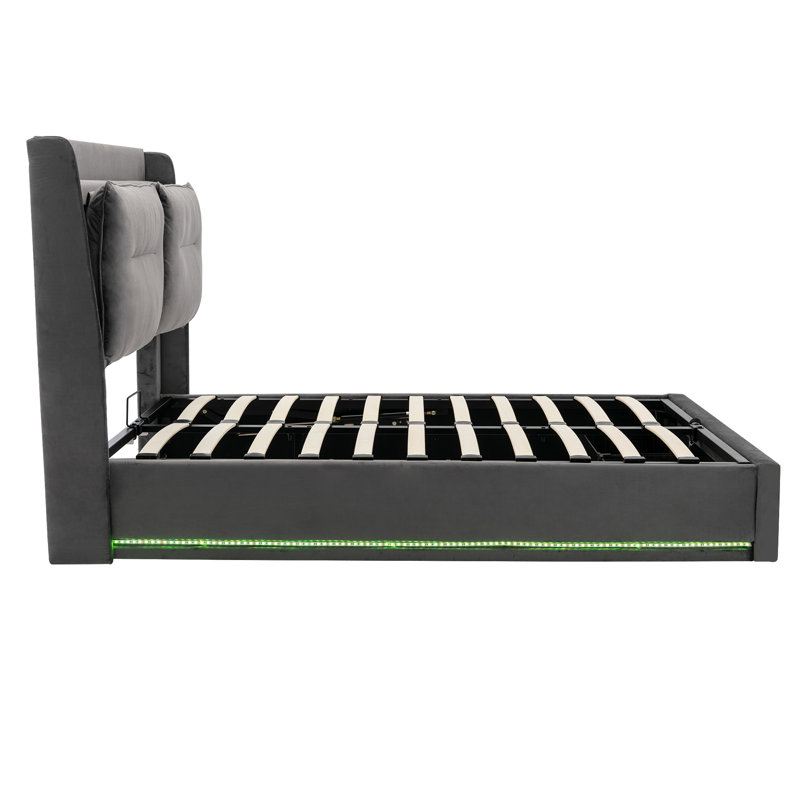 Aldea Upholstered Ottoman Storage Bed, Kingsize (5'), Grey