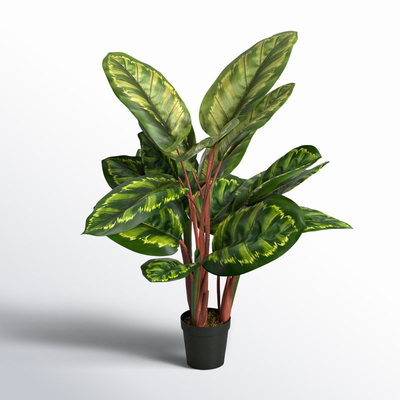 Feuillage artificiel paon en pot